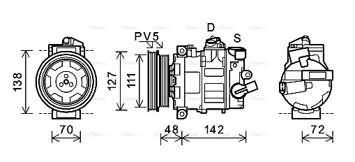 Компрессор, кондиционер   AIAK359   AVA QUALITY COOLING