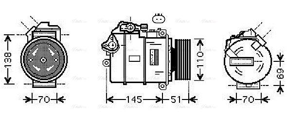 Компрессор, кондиционер   BWAK384   AVA QUALITY COOLING