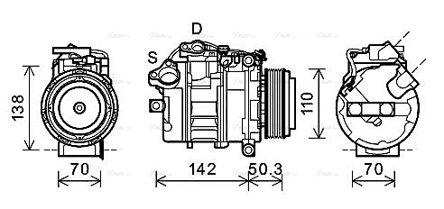 Компрессор, кондиционер   BWAK428   AVA QUALITY COOLING