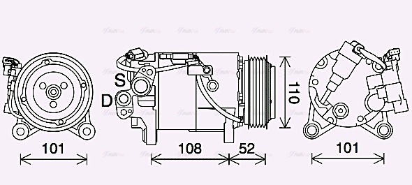 Компрессор, кондиционер   BWAK567   AVA QUALITY COOLING