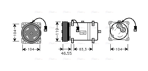 Компрессор, кондиционер   CNAK161   AVA QUALITY COOLING