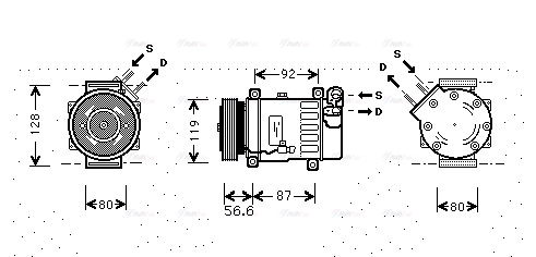 Компресор, система кондиціонування повітря   CNAK238   AVA QUALITY COOLING