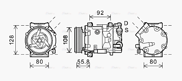 Компресор, система кондиціонування повітря   CNAK282   AVA QUALITY COOLING