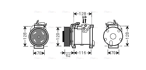 Компрессор, кондиционер   CRAK109   AVA QUALITY COOLING
