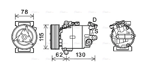 Компрессор, кондиционер   DNAK386   AVA QUALITY COOLING