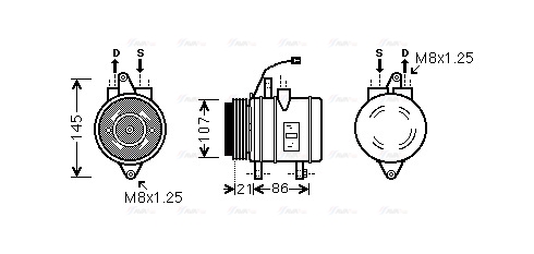 Компрессор, кондиционер   DWAK079   AVA QUALITY COOLING