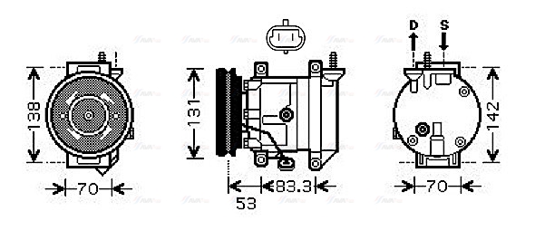 Компрессор, кондиционер   DWAK080   AVA QUALITY COOLING