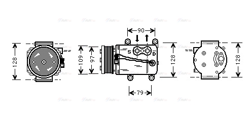 Компрессор, кондиционер   FDAK105   AVA QUALITY COOLING