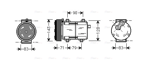 Компрессор, кондиционер   FDAK279   AVA QUALITY COOLING
