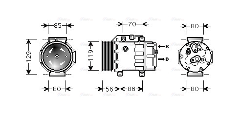 Компресор, система кондиціонування повітря   FDAK378   AVA QUALITY COOLING