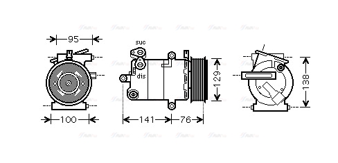Компресор, система кондиціонування повітря   FDAK417   AVA QUALITY COOLING