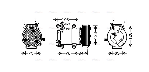 Компресор, система кондиціонування повітря   FDAK418   AVA QUALITY COOLING