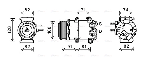 Компрессор, кондиционер   FDAK498   AVA QUALITY COOLING