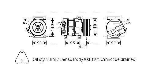 Компрессор, кондиционер   FTAK330   AVA QUALITY COOLING