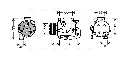 Компрессор, кондиционер   HDAK208   AVA QUALITY COOLING