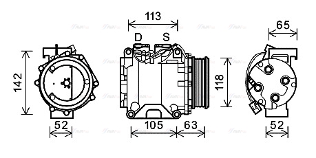 Компрессор, кондиционер   HDAK238   AVA QUALITY COOLING