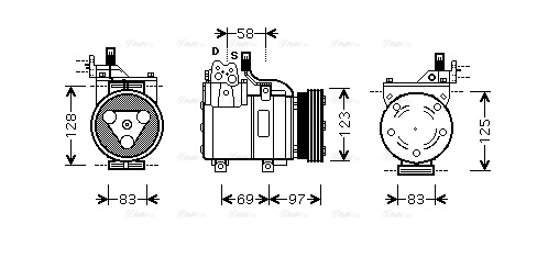 Компресор, система кондиціонування повітря   HYAK093   AVA QUALITY COOLING