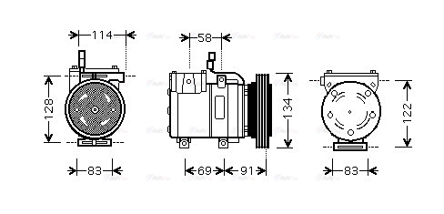 Компрессор, кондиционер   HYAK199   AVA QUALITY COOLING