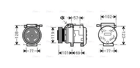 Компрессор, кондиционер   HYAK222   AVA QUALITY COOLING