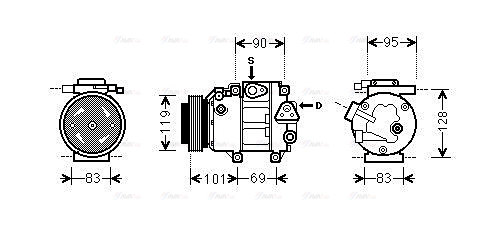Компрессор, кондиционер   HYAK237   AVA QUALITY COOLING