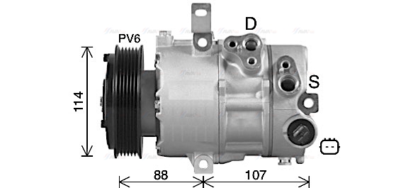 Компрессор, кондиционер   HYAK498   AVA QUALITY COOLING