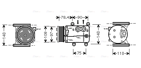 Компрессор, кондиционер   JRAK025   AVA QUALITY COOLING