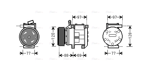 Компрессор, кондиционер   KAAK117   AVA QUALITY COOLING