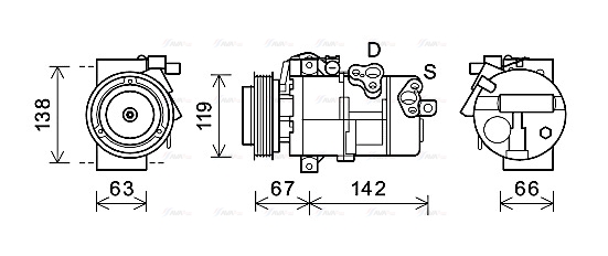 Компрессор, кондиционер   KAK216   AVA QUALITY COOLING