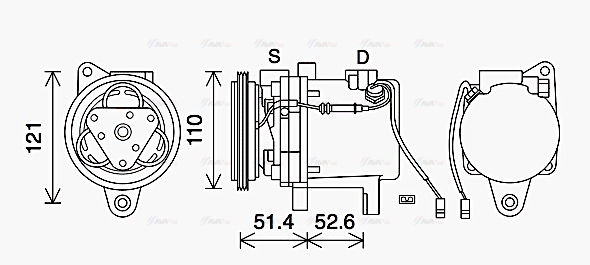 Компресор, система кондиціонування повітря   MCAK019   AVA QUALITY COOLING