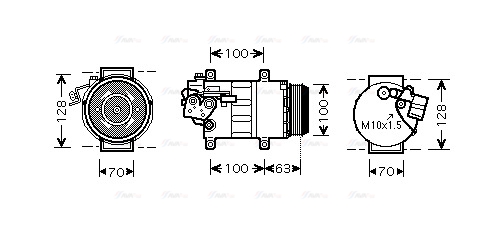 Компресор, система кондиціонування повітря   MSAK404   AVA QUALITY COOLING