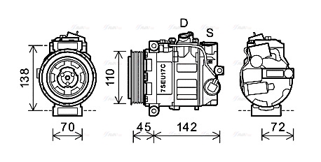 Компрессор, кондиционер   MSAK615   AVA QUALITY COOLING