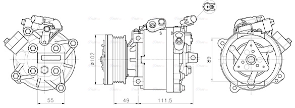 Компресор, система кондиціонування повітря   MTAK294   AVA QUALITY COOLING