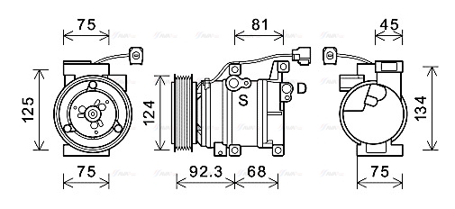 Компресор, система кондиціонування повітря   MZAK219   AVA QUALITY COOLING