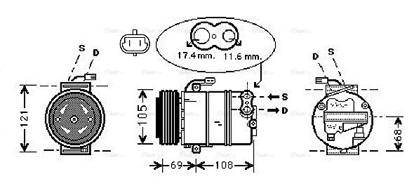 Компрессор, кондиционер   OLAK316   AVA QUALITY COOLING