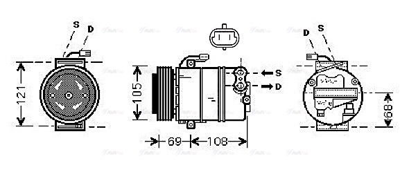 Компресор, система кондиціонування повітря   OLAK358   AVA QUALITY COOLING