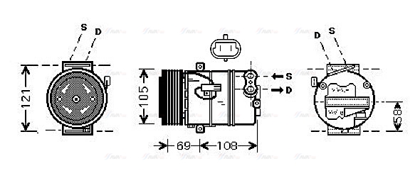 Компрессор, кондиционер   OLAK438   AVA QUALITY COOLING