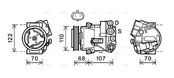 Компресор, система кондиціонування повітря   OLAK594   AVA QUALITY COOLING