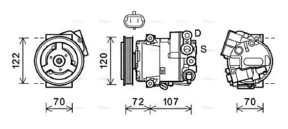Компресор, система кондиціонування повітря   OLAK595   AVA QUALITY COOLING