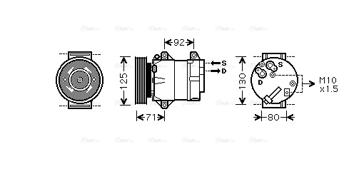 Компресор, система кондиціонування повітря   RTAK103   AVA QUALITY COOLING