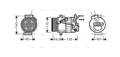 Компрессор, кондиционер   RTAK394   AVA QUALITY COOLING