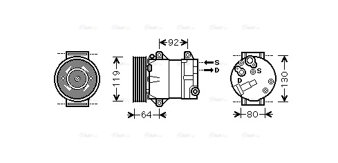 Компрессор, кондиционер   RTAK429   AVA QUALITY COOLING