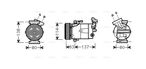 Компрессор, кондиционер   RTAK437   AVA QUALITY COOLING