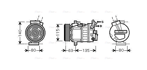 Компрессор, кондиционер   RTAK486   AVA QUALITY COOLING