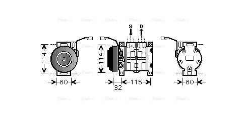 Компрессор, кондиционер   SZAK110   AVA QUALITY COOLING