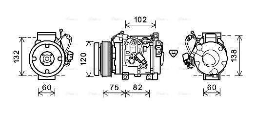 Компрессор, кондиционер   TOAK664   AVA QUALITY COOLING