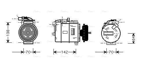 Компресор, система кондиціонування повітря   VNAK087   AVA QUALITY COOLING