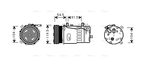 Компресор, система кондиціонування повітря   VNAK280   AVA QUALITY COOLING