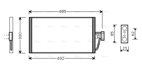 Конденсатор, система кондиціонування повітря   BW5254   AVA QUALITY COOLING