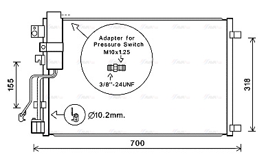 Конденсатор, кондиционер   DNA5283D   AVA QUALITY COOLING