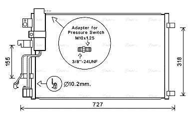 Конденсатор, система кондиціонування повітря   DNA5290D   AVA QUALITY COOLING